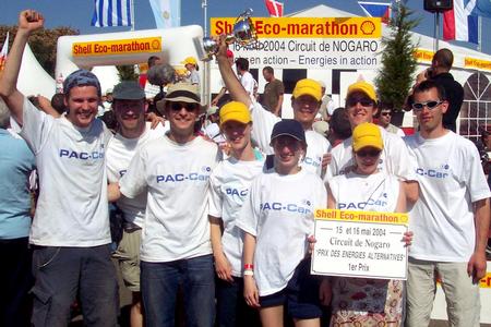The PAC-Car team during the 2004 French Shell Eco-marathon